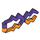LEGO Orange Lightning Bolt with Marbled Purple (28555 / 59233)