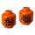 LEGO Orange Minifig Head Alien (Recessed Solid Stud) (3626)