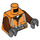 LEGO Orange Minifigur Torso mit Orange Sicherheitsweste over Braun Hemd (973 / 76382)