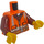 LEGO Orange Minifigur Torso mit Orange Sicherheitsweste over Braun Hemd (973 / 76382)