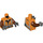 LEGO Orange Minifigur Torso mit Orange Sicherheitsweste over Braun Hemd (973 / 76382)