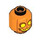 LEGO Orange Minifigure Head with Pumpkin Decoration (Recessed Solid Stud) (3626 / 102232)