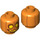 LEGO Orange Minifigure Kopf mit Kürbis Dekoration (Einbau-Vollbolzen) (3626 / 102232)
