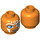 LEGO Orange Minifigure Diriger avec blanc Patterns sur Affronter (Goujon de sécurité) (3626 / 63087)