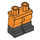 LEGO Oranje Minifigure Heupen en benen met Zwart Boots (21019 / 77601)