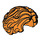 LEGO Orange Minifigure Side-Part Side-Swept Wavy Hair (11256 / 34283)