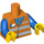 LEGO orange Minifigur Torso med Sikkerhedsvest og Tog logo (73403 / 76382)