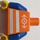 LEGO orange Minifigur Torso med Sikkerhedsvest og Tog logo (73403 / 76382)