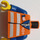 LEGO Oransje Minifigur Overkropp med Sikkerhetsvest og Tog logo (73403 / 76382)