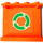 LEGO Orange Panel 1 x 4 x 3 with White and Green Recycle Sticker without Side Supports, Hollow Studs (4215)