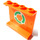 LEGO Orange Panel 1 x 4 x 3 with White and Green Recycle Sticker without Side Supports, Hollow Studs (4215)