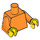 LEGO Orange Plain Minifig Torso with Orange Arms and Yellow Hands (973 / 76382)