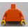 LEGO Orange Plain Minifig Torso with Orange Arms and Yellow Hands (973 / 76382)