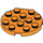 LEGO Orange Platte 4 x 4 Runden mit Loch und Snapstud (60474)