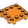 LEGO Orange Plate 4 x 4 x 0.7 with Rounded Corners and Empty Middle (66792)