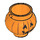 LEGO Orange Pot / Cauldron with Handle Holders with Pumpkin Jack O&#039; Lantern with Angular Eyes (22381 / 98374)