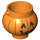 LEGO Orange Pot / Cauldron mit Griff Holders mit Kürbis Jack O&#039; Lantern mit Angular Augen (22381 / 98374)