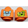 LEGO Orange Primo Brique 1 x 1 avec Chat Diriger / Chien Diriger (31000)