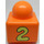 LEGO Orange Primo Stein 1 x 1 x 1 mit 2 Teddy Bears und n° 2 auf Gegenseiten (49054)