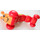 LEGO Orange Primo Caterpillar with red wheels and blue flowers on line segments