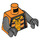 LEGO Orange Rakete Raccoon mit Grau Fell und Orange Anzug Minifigur Torso (973 / 76382)