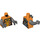 LEGO Orange Rakete Raccoon mit Grau Fell und Orange Anzug Minifigur Torso (973 / 76382)