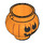 LEGO Orange Rounded Pot / Cauldron with Black Pumpkin Jack O&#039; Lantern (28180 / 98374)