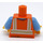 LEGO Orange Gilet de sécurité Torse avec Badge d&#039;identité, Rouge Pen et Bleu Moyen Bras (973 / 76382)