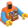 LEGO Orange Gilet de sécurité Torse avec Badge d&#039;identité, Rouge Pen et Bleu Moyen Bras (973 / 76382)