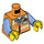 LEGO Orange Safety Vest Torso mit ID Badge, rot Pen und Medium Blau Arme (973 / 76382)