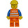 LEGO orange Sikkerhedsvest med Sølv Striber Kvinde Tog Minifigur