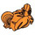 LEGO Orange Short Hair with Ponytails and Fringe (5039 / 35701)