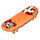 LEGO Orange Skateboard with Four Wheel Clips with &#039;X TREME&#039; and &#039;X&#039; Sticker (42511)