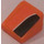 LEGO Orange Slope 1 x 1 (31°) with Black Side Stripe (Right) Sticker (50746)