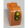 LEGO Orange Pente 1 x 2 x 1.3 Incurvé avec assiette avec Phare Autocollant (6091)