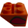 LEGO Oranje Helling 2 x 2 (45°) Omgekeerd met Rood Flame-Bubbel (Links) Sticker met platte afstandsring eronder (3660)