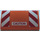 LEGO Orange Slope 2 x 4 Curved with &quot;CAUTION&quot; and Red and White Danger Stripes Sticker with Bottom Tubes (88930)