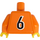 LEGO Orange Soccer Dutch Fieldplayer Torso with Number Sticker on back (973)