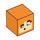 LEGO Orange Square Minifigure Head with Alex Confused Face (19729 / 106286)