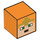 LEGO Orange Square Minifigure Head with Royal Warrior Face (19729 / 75444)