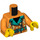 LEGO Oranssi Stunt Bike Rider, Nainen jossa Oranssi/Turquoise Asu Pienoishahmo Vartalo (973 / 76382)