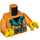 LEGO Orange Stunt Bike Rider, Female with Orange/Turquoise Outfit Minifig Torso (973 / 76382)