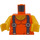 LEGO orange Tank Top Torso med Dark Blå Suspenders (973 / 76382)