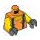 LEGO Orange Tank Top Torso with Dark Blue Suspenders (973 / 76382)