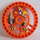 LEGO Orange Technic Disk 5 x 5 with Flame (32358)