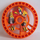 LEGO orange Technic Disk 5 x 5 med Flamme (32358)