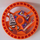 LEGO Orange Technic Disk 5 x 5 with Grab RoboRider Talisman (32363)