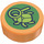 LEGO Orange Tile 1 x 1 Round with Beetle and Magnifying Glass (35380)