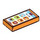 LEGO Oransje Tile 1 x 2 med Phone Home Screen med Rille (3069 / 106548)