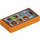 LEGO Oransje Tile 1 x 2 med Phone Home Screen med Rille (3069 / 106548)